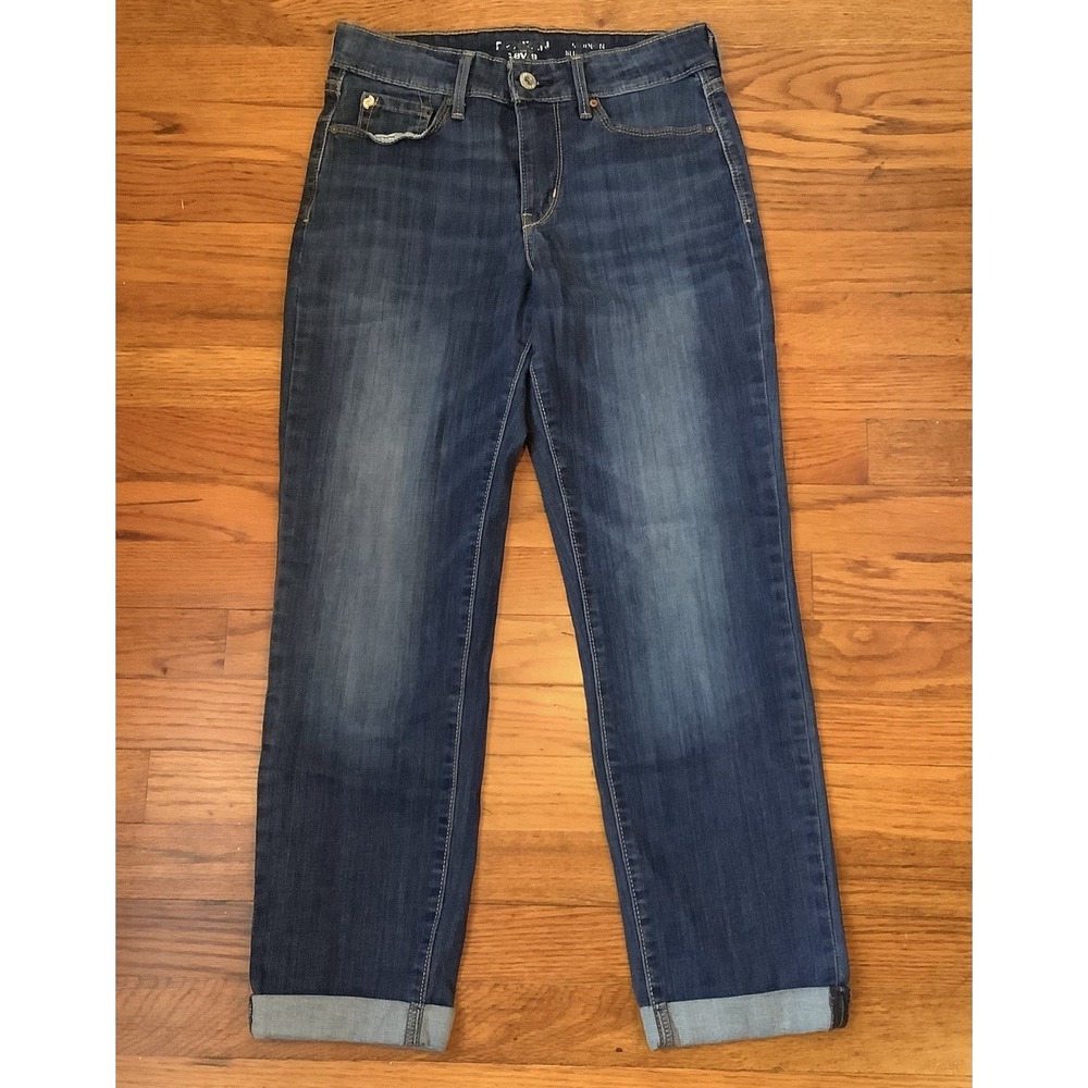 Denizen Levi's Womens Modern Slim Cuffed W26 Dark Rinse Stretch Denim Jeans